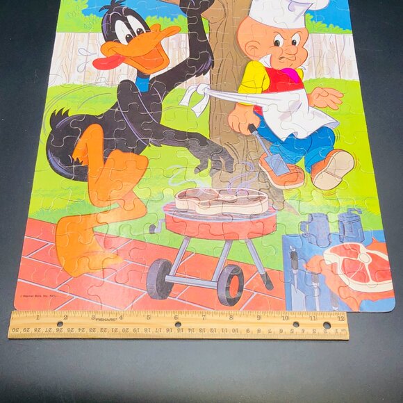 Vintage 1980 Looney Tunes Daffy Duck BBQ Jigsaw Puzzle 100 Large Pcs - COMPLETE - Picture 11 of 14